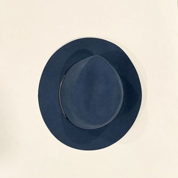 Janessa Leone Wool Felt Hat Blue Leather & Silver Buckle Band Size M main image 5